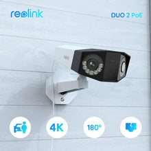Load image into Gallery viewer, Reolink Duo 2 Series Dual Lens 4K PoE Security Camera 6MP WiFi Outdoor IP Cam 2K+ 4G LTE Battery Home Video Surveillance Cameras