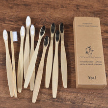 Load image into Gallery viewer, 10Pcs Colorful Toothbrush Natural Bamboo Tooth Brush Sets Soft Bristle Charcoal Teeth Eco Bamboo Toothbrushes Dental Oral Care
