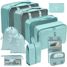 Load image into Gallery viewer, 7/8/9/10 Pcs Travel Organizer Packing Cubes – Lightweight Polyester Luggage Storage Bags for Clothes, Shoes, and Accessories
