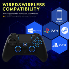 Load image into Gallery viewer, Original QRD Spark N5 Wireless Controller for PS5 PS4 PS3 IOS Android PC Hall 9-color LED lights Vibration effect PS4 Gamepad