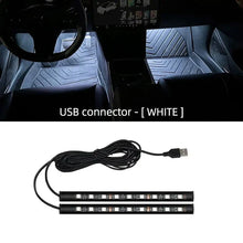 Load image into Gallery viewer, 2-in-1 LED Car Neon Foot Light - USB & Cigarette Lighter Interior Ambient Lamp