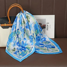Load image into Gallery viewer, Luxury Satin Silk Square Scarf – Shawl, Hijab & Fashion Wrap 2023