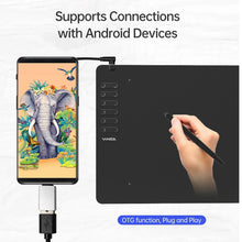 Load image into Gallery viewer, VINSA T1161 Graphics Drawing Tablet Ultra-thin Stylus 8 Pen Nibs Art Creation Sketch with 8192 Levels Pressure Battery-free