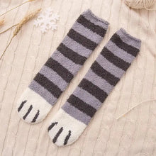 Load image into Gallery viewer, Women Winter Warm Fluffy Socks Cute Animal Claw Cat Paw Footprint Fuzzy Socks Female Thick Coral Fleece Home Floor Sleep Socks