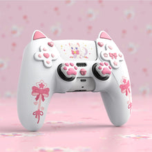 Load image into Gallery viewer, PlayVital Silicone Cover w/Joystick Caps and Sticker for ps5 Controller, for ps5 Charging Dock - Sweetheart Kitty Black