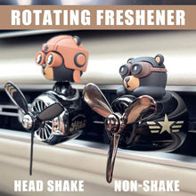 Load image into Gallery viewer, Rotating Airplane Pilot Bear Car Air Freshener - Vent Clip Fragrance Diffuser