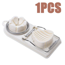 Load image into Gallery viewer, 1/2PC Multi Functional Egg Cutting Artifact Stainless Steel Slicer Fancy Splitter Kitchen Divider Two in One Egg Cutter Tools