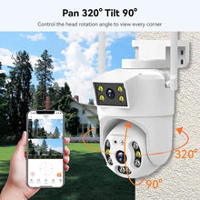 Load image into Gallery viewer, 8MP 4K Dual Lens Wifi PTZ Camera Smart Home Night Vision Dual Screen Outdoor 6MP Security Protection CCTV IP Camera V380 Pro APP