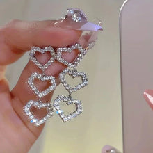 Load image into Gallery viewer, 2024 Stars Tassel Earrings – Korean Rhinestone Drop Earrings for Women