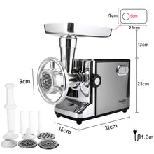 Load image into Gallery viewer, 3000W Electric Meat Grinders Stainless Steel Heavy Duty Mincer Sausage Stuffer Food Processor Home Appliances Chopper Sonifer