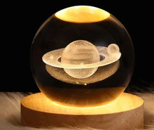 Load image into Gallery viewer, Kids LED Crystal Ball Lamp – 3D Moon & Galaxy Table Decor Toy
