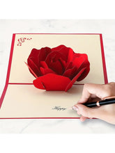 Load image into Gallery viewer, 3D Pop-Up Happy Birthday Rose Card - Perfect for Anniversaries, Mother's Day, Weddings - Greeting Women,Youngsters with Envelope