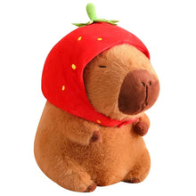 Load image into Gallery viewer, Strawberry Hat Capybara Plush β Small Turtle Backpack Pendant Toy