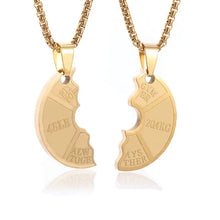 Load image into Gallery viewer, Men\\'s Fitness Barbell Plate Titanium Steel Pendant Necklace Women\\'s Sports Equipment Dumbbell Plate Couple Necklace Jewelry