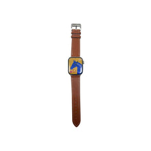 Load image into Gallery viewer, Hermes Apple Watch Series 7 GPS/ Cellular 45 mm - Stainless Steel - Brown Faux Leather Watch Band