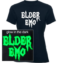Load image into Gallery viewer, Glow in the Dark Elder Emo Black Tee Shirt