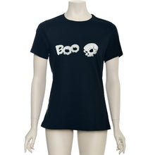 Load image into Gallery viewer, Skull Boo Glow in the Dark Puff Halloween Tee Shirt