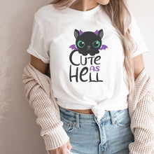 Load image into Gallery viewer, Kitty Cat Bat Cute as Hell Tee Shirt