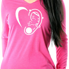 Load image into Gallery viewer, Modified Ear Heart Tapered Long Sleeve Hoodie