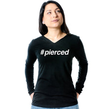 Load image into Gallery viewer, hashtag pierced Black Tapered Long Sleeve Hoodie