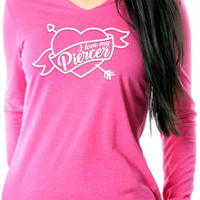 Load image into Gallery viewer, I Love My Piercer Black Tapered Long Sleeve Hoodie