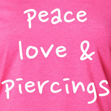 Load image into Gallery viewer, Peace Love & Piercings Black Tapered Long Sleeve Hoodie