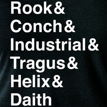 Load image into Gallery viewer, Rook & Conch & Industrial & Tragus & Helix & Daith Tapered Long Sleeve Hoodie