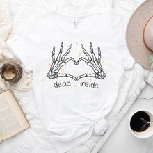 Load image into Gallery viewer, Dead Inside Heart Skeleton Hands Tee Shirt