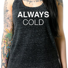 Load image into Gallery viewer, Always Cold Black Gray Cosmic Twist Back Tank Top