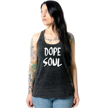 Load image into Gallery viewer, Dope Soul Black Gray Cosmic Twist Back Tank Top