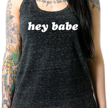 Load image into Gallery viewer, Hey Babe Black Gray Cosmic Twist Back Tank Top