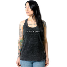 Load image into Gallery viewer, It's Not a Phase Black Gray Cosmic Twist Back Tank Top