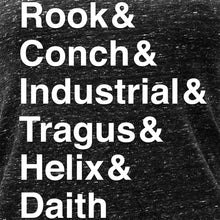 Load image into Gallery viewer, Rook & Conch & Industrial & Tragus & Helix & Daith Black Gray Cosmic Twist Back Tank Top