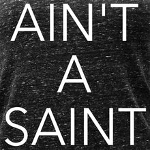 Load image into Gallery viewer, Ain't a Saint Black Gray Cosmic Twist Back Tank Top