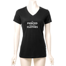 Load image into Gallery viewer, I'm Pierced Under These Clothes Black Tapered V-Neck Tee Shirt