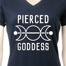 Load image into Gallery viewer, Pierced Goddess Tapered V-Neck Tee Shirt