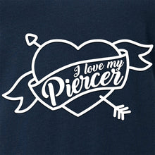 Load image into Gallery viewer, I Love My Piercer Black Tapered V-Neck Tee Shirt