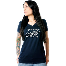 Load image into Gallery viewer, I Love My Piercer Black Tapered V-Neck Tee Shirt