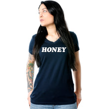 Load image into Gallery viewer, Honey Black V-Neck Tee Shirt