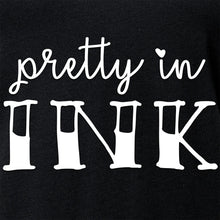 Load image into Gallery viewer, Pretty in Ink Black Tapered V-Neck Tee Shirt