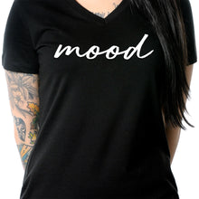 Load image into Gallery viewer, Mood Black Tapered V-Neck Tee Shirt