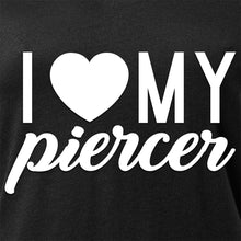Load image into Gallery viewer, I Heart My Piercer Black Tapered V-Neck Tee Shirt