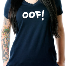 Load image into Gallery viewer, oof! Black Tapered V-Neck Tee Shirt