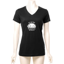 Load image into Gallery viewer, Let's Taco 'bout My Piercings Black Tapered V-Neck Tee Shirt
