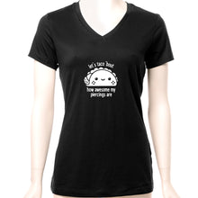 Load image into Gallery viewer, Let's Taco 'bout My Piercings Black Tapered V-Neck Tee Shirt