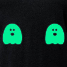 Load image into Gallery viewer, Halloween Glow in the Dark Ghost Boobies Tee V-Neck Tee Shirt 100% Cotton