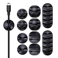 Load image into Gallery viewer, 10-Pack: Self Adhesive Cable Clips For Cord Holders Managing Cables Wires