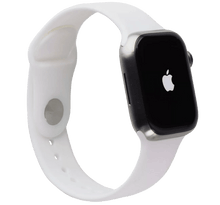 Load image into Gallery viewer, Apple Watch Series 7 (2021) GPS/Cellular A2477 - 45mm Titanium Case -Silicone White Sport band