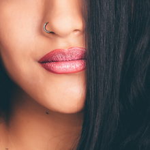 Load image into Gallery viewer, 18G Implant Grade Titanium Triple Sided Micro Gem Hinged Nose Hoop