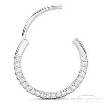 Load image into Gallery viewer, 18G Implant Grade Titanium Triple Sided Micro Gem Hinged Nose Hoop